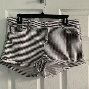 H&M Striped Denim Shorts